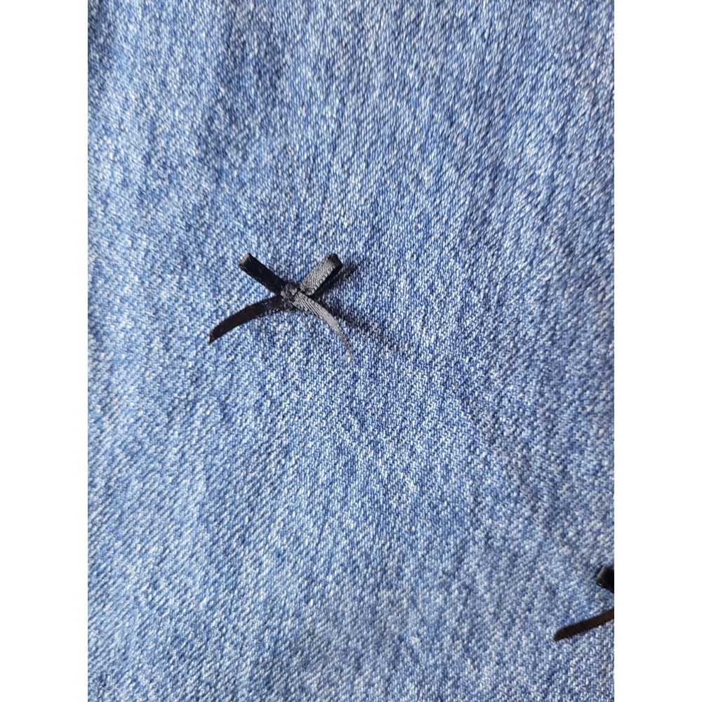 SOHO Women's Blue Light Wash Denim Straight Leg Mid Rise 5-Pocket Embroidered - Picture 10 of 10